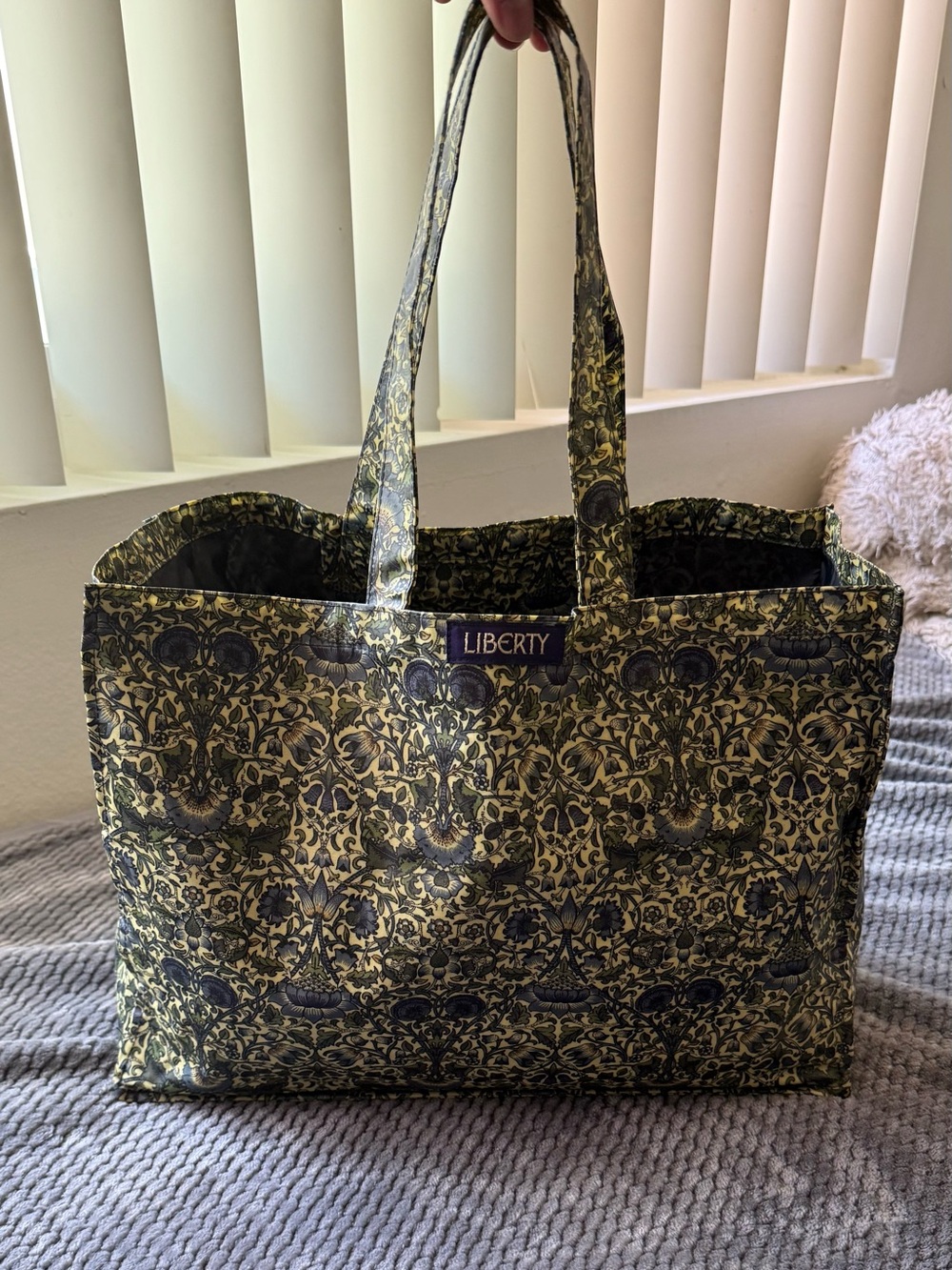 Liberty Green and Gold Patterned Tote